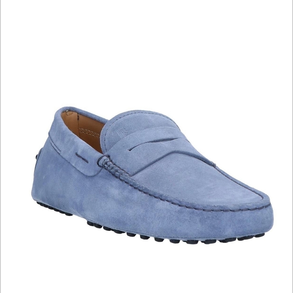 Tod's Men Suede Loafers Light Blue Sz 9